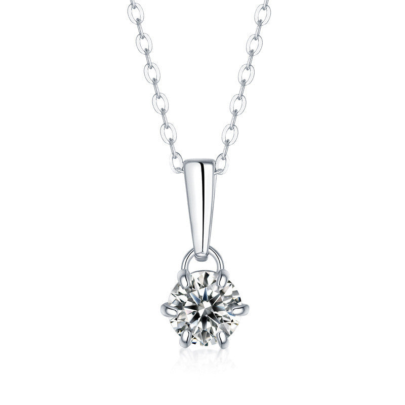 925 Silver Inlaid Moissanite Water Drop Necklace