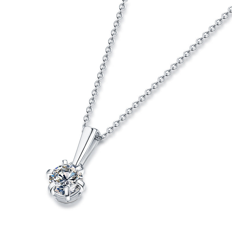 925 Silver Inlaid Moissanite Water Drop Necklace